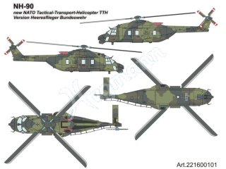 Arsenal-M 221600101 H0 1:87 NH-90 Nato-Helicopter 90 Version Heeresflieger Bundeswehr, Plastikgroßserienbausatz