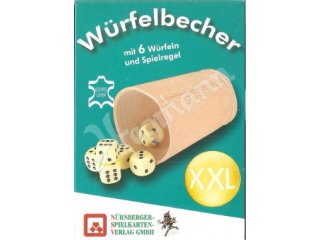 NSV Würfelbecher Leder -eXtra cLassic-mit 6 Würfeln in Faltschacht