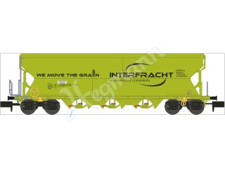 nme 214600 Getreidewagen Tagnpps 101m³ INTERFRACHT, neongrün, 1. Betr.nr.