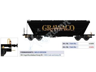 nme 513690 Getreidewagen Uagpps 80m³ GRAWACO, schwarz, m. Zugschl.bel. DE, DC/DCC