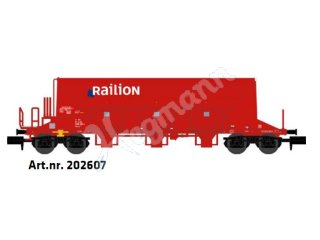 nme 202607 Kies- und Schotterwagen Facns 133, verkehrsrot, DB Railion