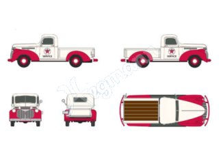 H0 1:87 1941/1946 Chevrolet Pickup Texaco Service rot-weiss