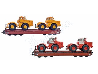 NPE NW22401 Set mit 2 Schwerlastwagen und Schuco-Traktoren als Beladung