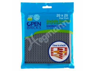 OPEN BRICKS OB-P20DG4 Open Bricks Baseplate 20x20 dark grey (4)
