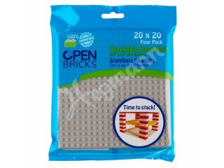 OPEN BRICKS OB-P20GY4 Open Bricks Baseplate 20x20 light grey (4)