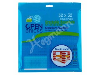 OPEN BRICKS OB-P32TB1 Open Bricks Baseplate 32x32 transparent blue (1)