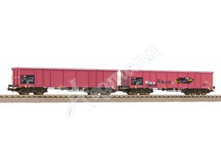 PIKO 58393 2er Set Offene Güterwagen Eaos SBB VI mit Graffiti