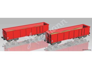 PIKO 58234 2er Set Offene Güterwagen Eaos DB AG V mit Sandladung