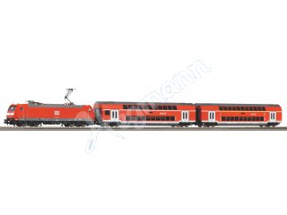 PIKO 59102 PIKO SmartControl WLAN Set mit Bettungsgleis DB AG VI Doppelstockpersonenzug