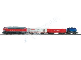 Piko 57154 Start-Set mit Bettung BR 218 DB Cargo mit 3 Güterwagen