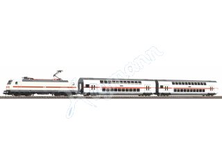 PIKO 57134 Start-Set mit Bettung Personenzug BR 146 mit 2 IC Doppelstockwagen
