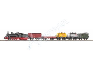 Piko 57123 Start-Set mit Bettung Güterzug Dampflok G7 mit 5 Güterwagen
