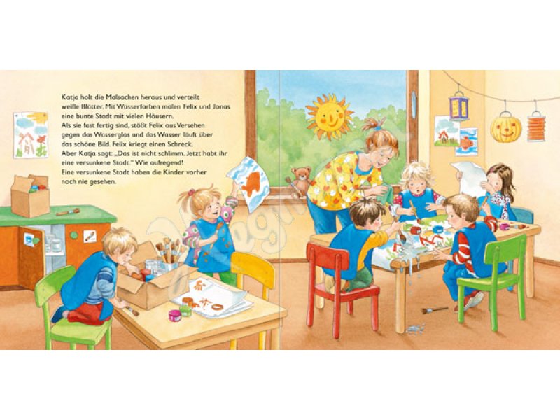 Mein 1.Tag im Kindergarten Serie: PAPPBILDERBUECHER, Inhalt