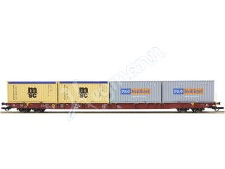 Rocky Rail IGRA 1:87 H0 Containertragwagen Sggnss-XL80 Metrans, beladen mit 2x 20ft PO Nedlloyd und 2x MSC OT Containern