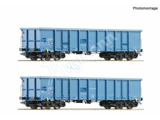 ROCO 76023 H0 2-tlg. Set: Offene Güterwagen