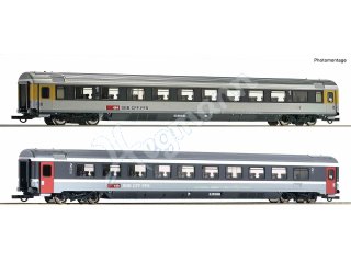 ROCO 74023 H0 2-tlg. Set 3: EuroCity-Wagen EC 7