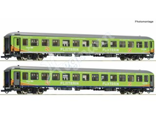 ROCO 74193 H0 2-tlg. Set: Personenwagen, Flixtrain