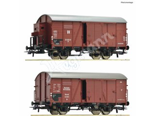 ROCO 76012 H0 1:87 2-tlg. Set: Gedeckte Güterwagen