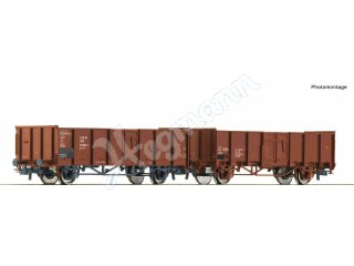 ROCO 77035 H0 2-tlg. Set: Offene Güterwagen