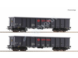 ROCO 76001 H0 2-tlg. Set: Offene Güterwagen, Ermewa