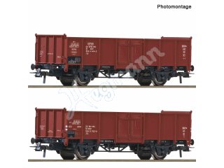 ROCO 6600058 H0 2-tlg. Set: Offene Güterwagen, PKP