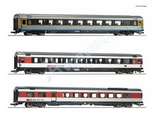 ROCO 74021 H0 3-tlg. Set 1: EuroCity-Wagen EC 7