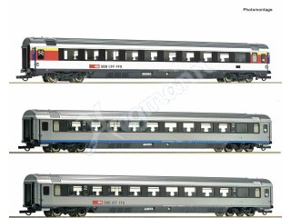 ROCO 74022 H0 3-tlg. Set 2: EuroCity-Wagen EC 7