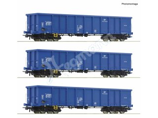 ROCO 6600100 H0 3-tlg. Set: Offene Güterwagen, PKP Cargo