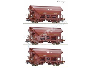 ROCO 6600078 H0 3-tlg Set: Schwenkdachwagen, CD Cargo