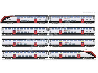 ROCO 7710007 H0 8-tlg. Set: Fernverkehrs-Doppelstockzug RABe 502, SBB