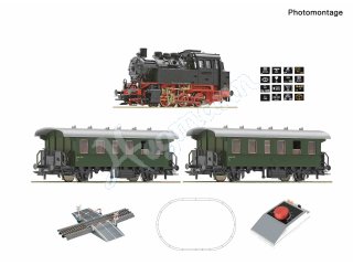 ROCO 5100001 H0 Analog Start Set: Dampflokomotive BR 80 mit Personenzug