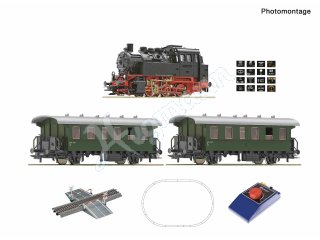 ROCO 51161 H0 Analog Start Set: Dampflokomotive BR 80 mit Personenzug