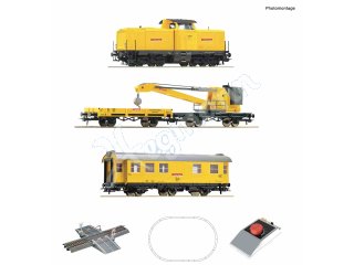 ROCO 5100002 H0 Analog Start Set: Diesellokomotive BR 212 mit Kranzug, DB
