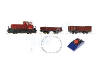 Roco H0 1:87 Starter Set Kleindiesellokomotive mit einem Güterzug