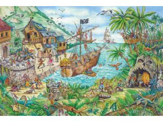 Schmidt-Spiele 56330 In der Piratenbucht, 100 Teile, mit add on (Piratenflagge)