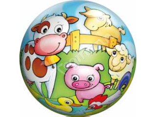 Buntball mit Bauernhof-Motiven und ca. 14 cm Durchmesser