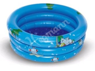 Baby-Pool mit 3 Ringen, aufblasbarem Boden und Bodenablassventil
