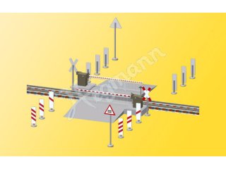 VIESSMANN 5104 H0 Bahnschranke mit Behang, vollautomatisch