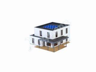 H0 Kubushaus Lina mit Terrasse - Polyplate Bausatz